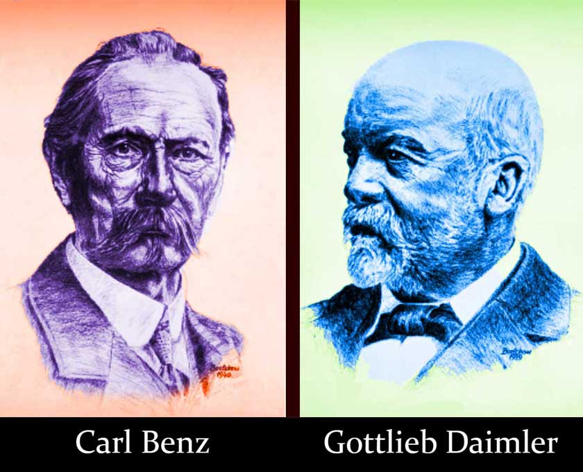 two founders of Mercedes, Carl Benz, and Gottlieb Daimler