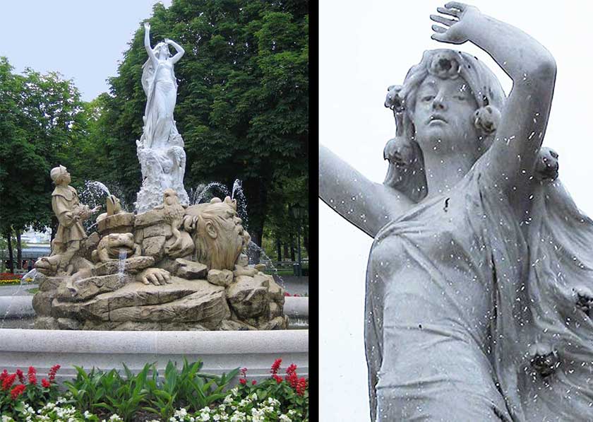 Austrian sculptor Josef Valentin Kassin gave the facial features of Mercedes Jellinek to the main character in Undine Fountain in Baden Kurpark.