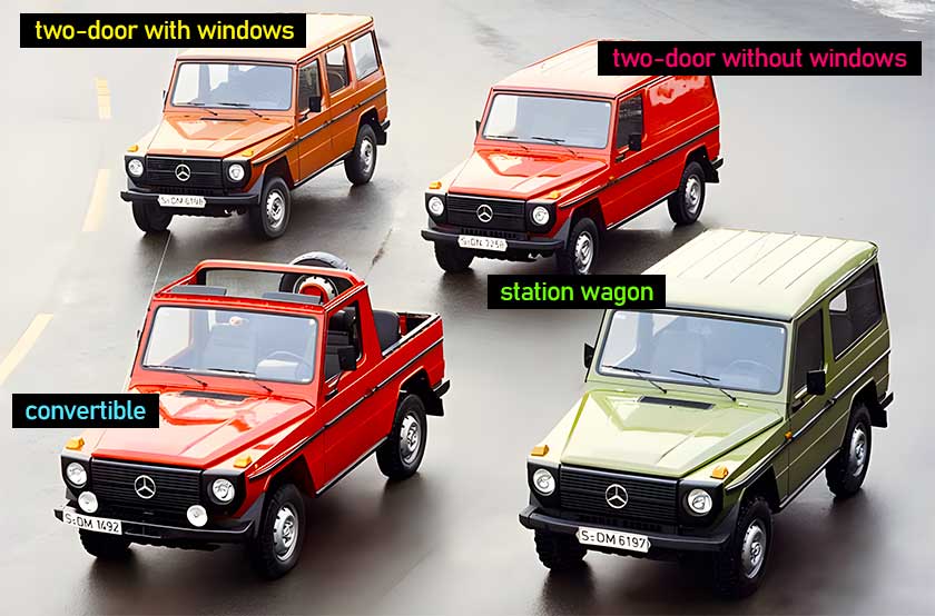 mercedes-g-class-4-variants-2-door-with-windows-convertible-station-wagon